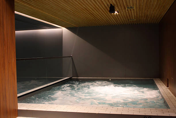 Indoor Hot Tub Pool With Boiling Water At The Spa Center